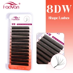 Premium Faux Mink Volume Eyelash Extension Fans - 15mm (8DW Shape Lashes)