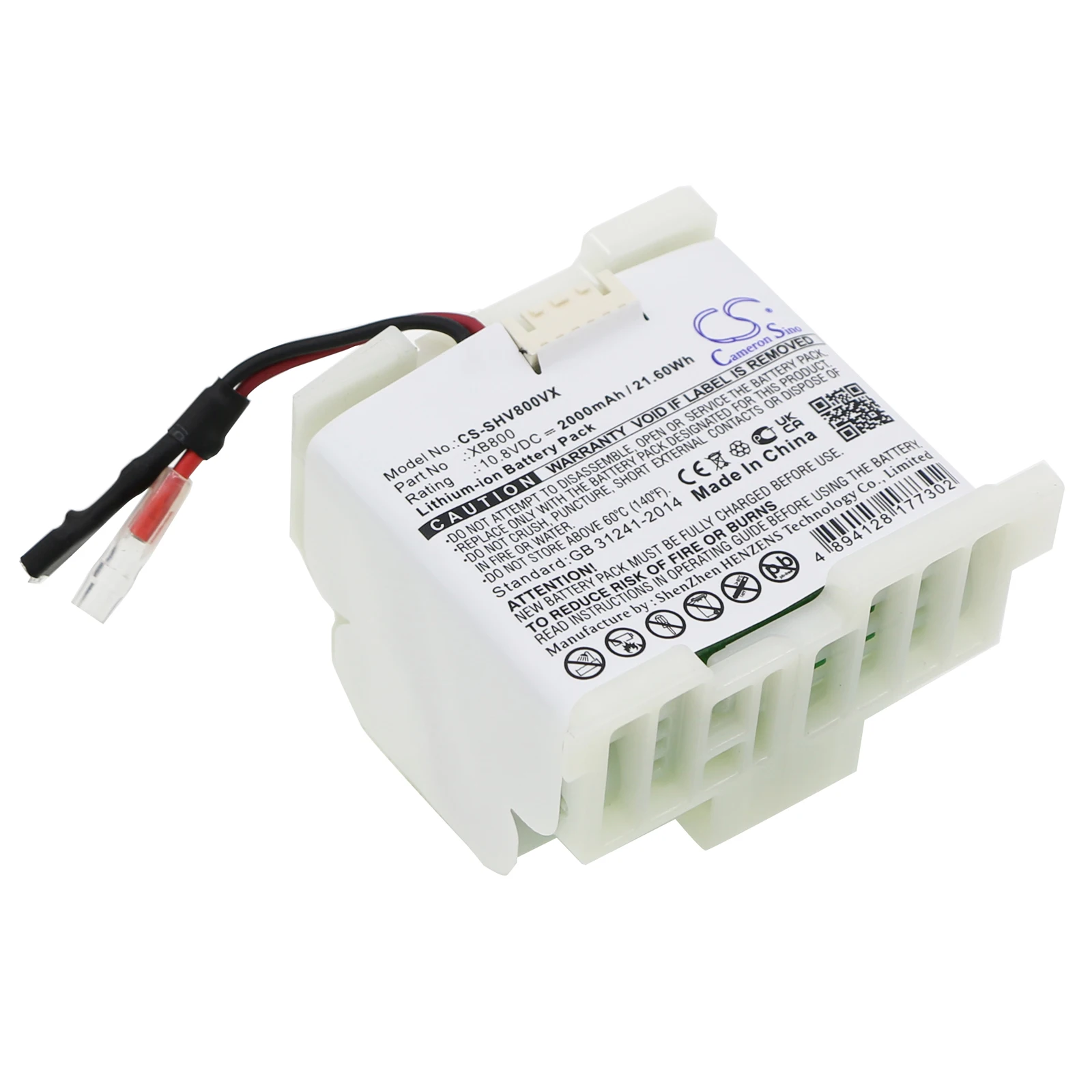 

Vacuum Battery For Shark XB800 LV800 LV801 LV801C Capacity 2000mAh / 21.60Wh Type Li-ion Color White