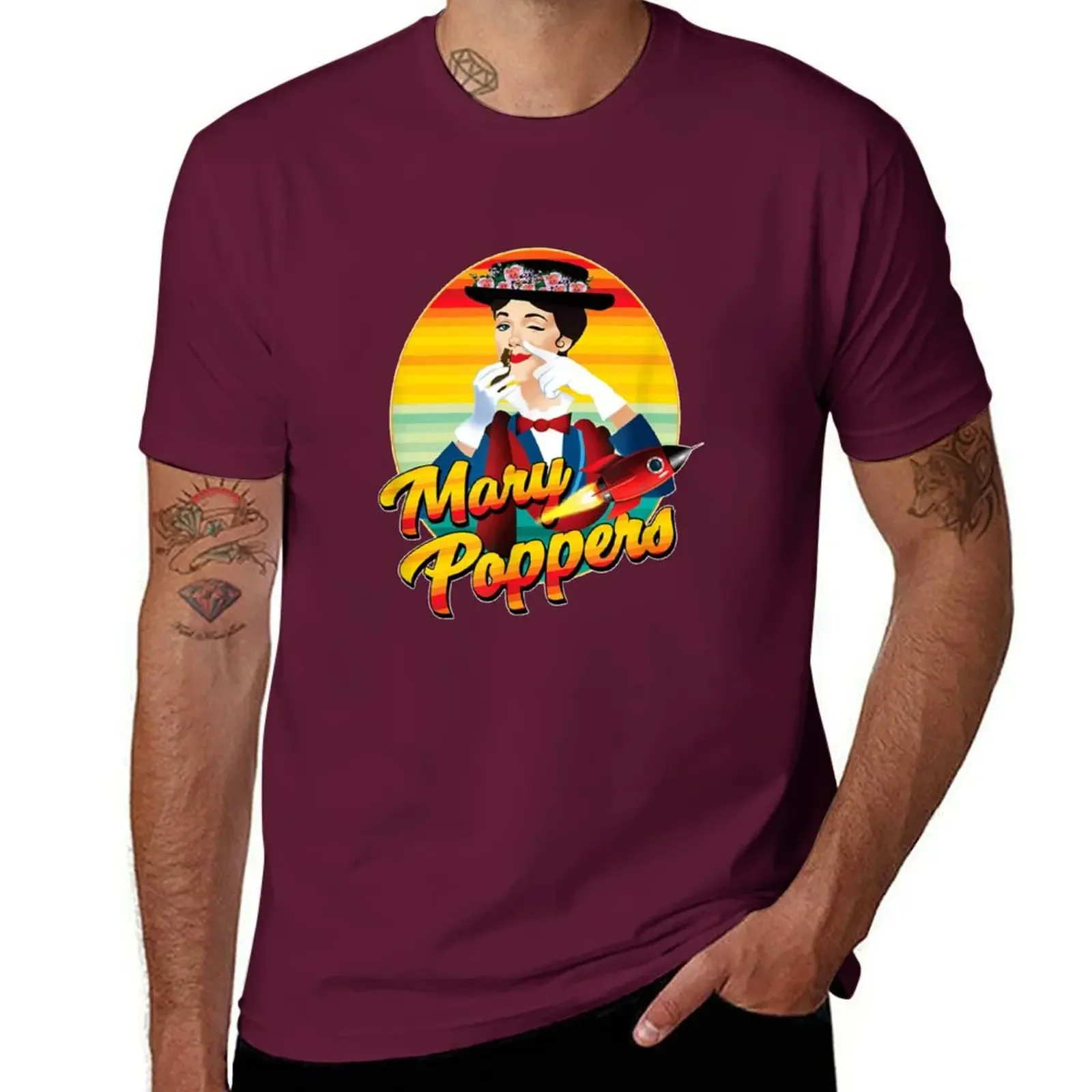 Funny Mary Poppers Sarcastic Graphic T T T-Shirt blacks oversizeds mens fashion