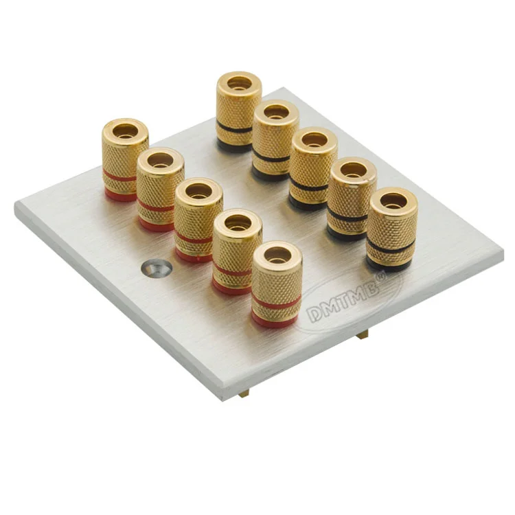 Aluminum 10 ports speaker banana sound box wall plate