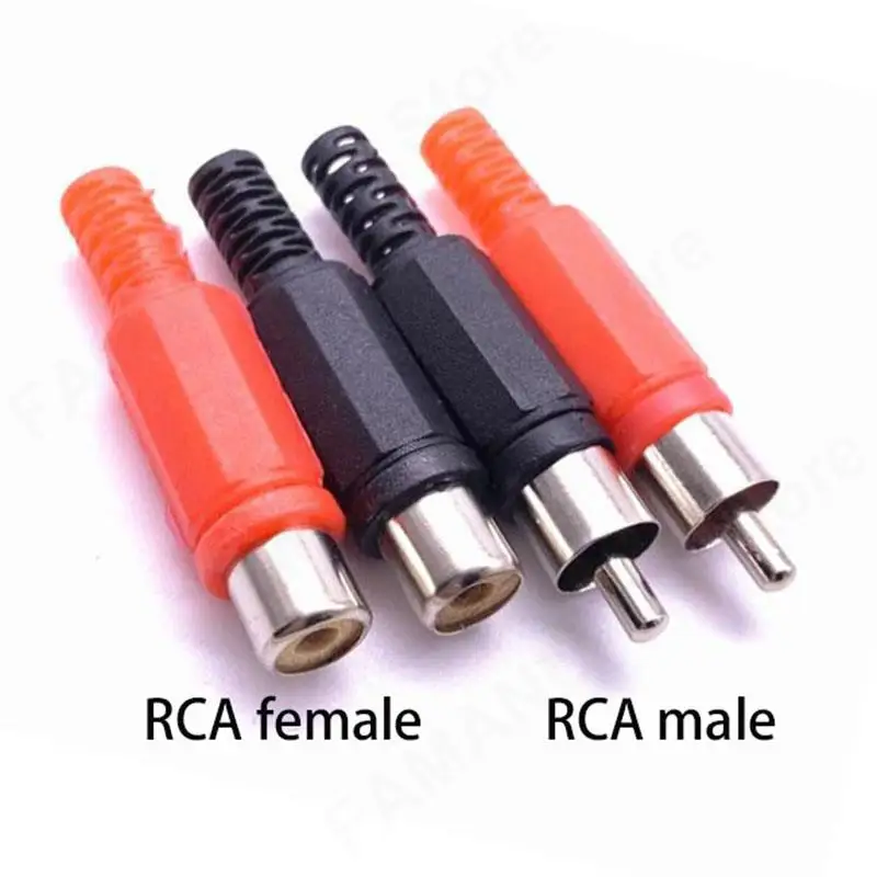 

RCA Male female Jack Connector adapter Solder Audio Video AV Plug Plastic Handle Plugs Channel Dual welding Tool DIY
