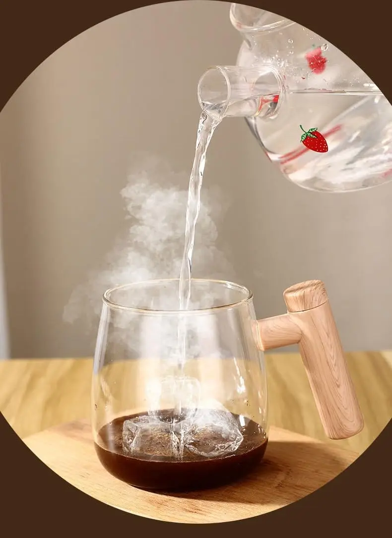 휴대용 믹서기 자체 교반 커피 머그잔, 전기 우유 단백질 분말 혼합 컵, 가정 사무실 체육관용 유리 머그잔, 400ml