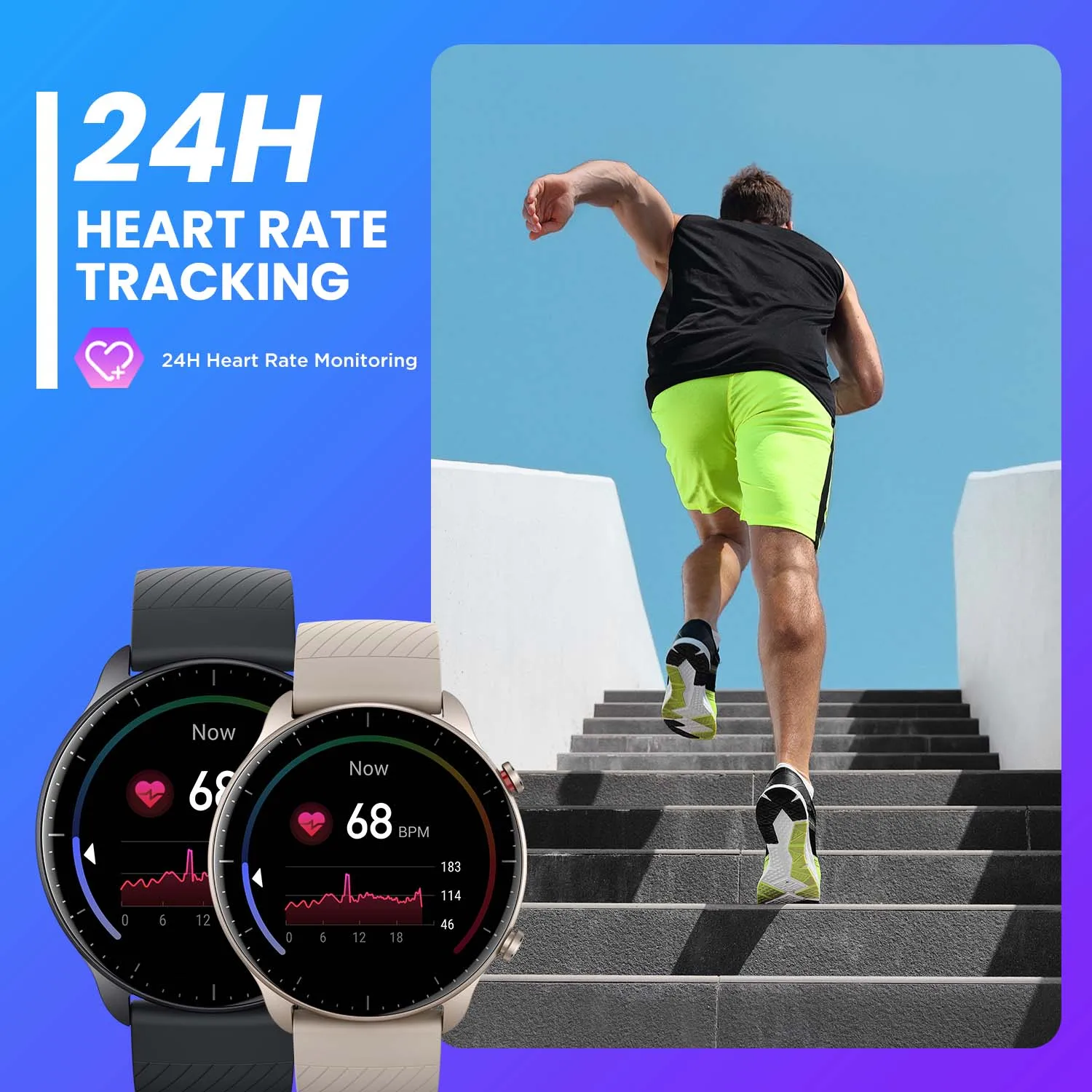 Amazfit Bip 3 Pro Smart Watch, Step Tracking, Heart Rate Monitor, Blood  Oxygen Measurement, Alexa Built-In, GPS, 14-Day Battery Life, Sleep Quality
