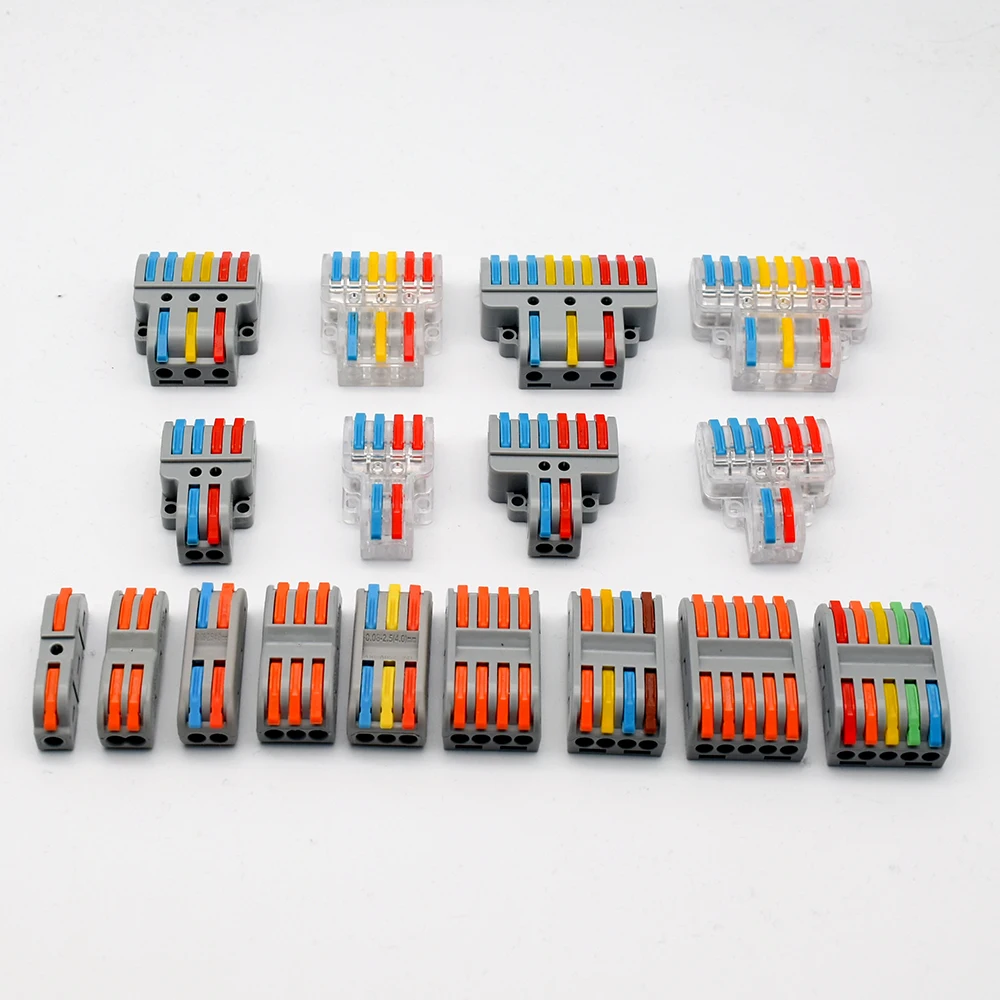 

Mini Fast Wire Cable Connectors Universal Compact Conductor Spring Splicing Wiring Connector Push-in Terminal Block