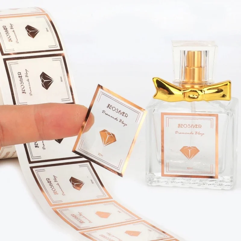 

Custom, custom logo packaging labels transparent gold silver foil private self-adhesive waterproof cosmetic perfume bottle PVC s