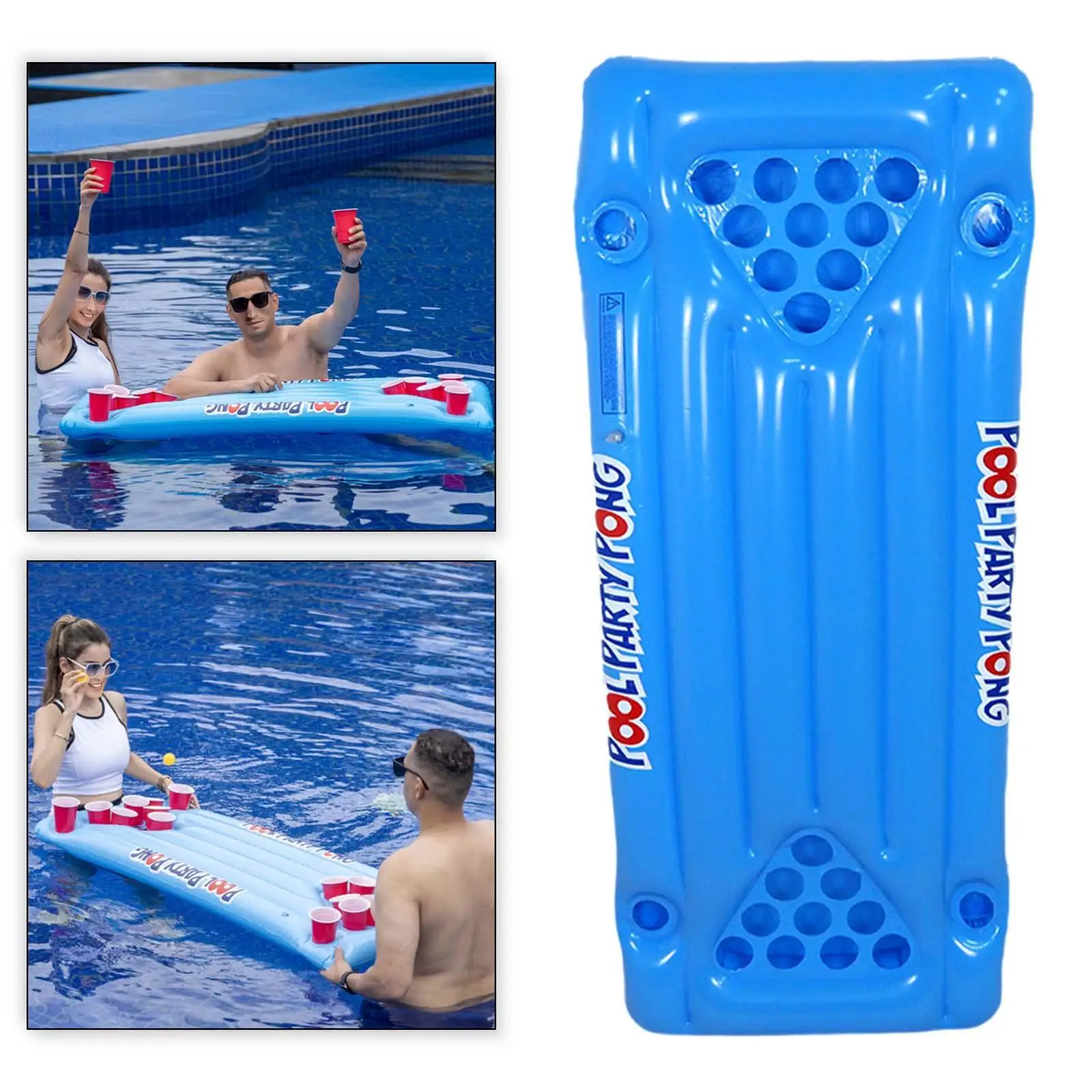 Inflatable Beer Pong Raft Portable Unique Lightweight Party Supplies Pool Game for Beach Party Summer Holiday Water Park Lake