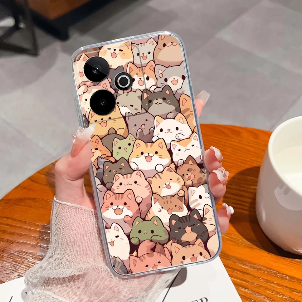 Lovely Cartoon Animals Soft Clear TPU Silicone Protective Phone Case Cover