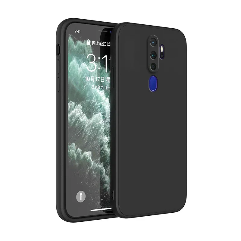 Luxury Liquid Silicone Soft Case with Camera Lens Protection - Square Thin Classic Cover s