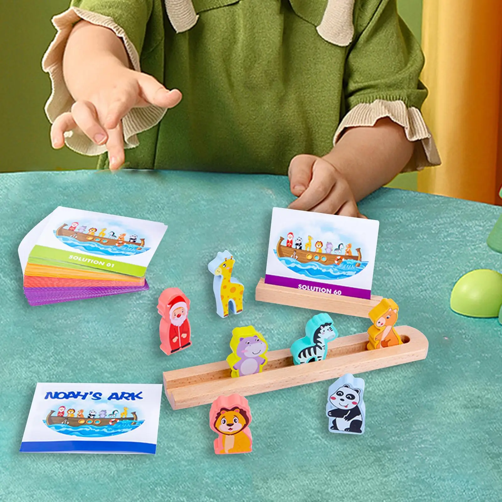 

Wood NOAH Ark Toy Set Animal Shape Sorter for Preschool Brain Development