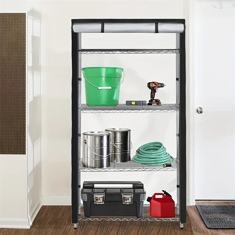 420D Waterproof Shelf Cover,Heavy Duty Dustproof Storage Shelving Unit Cover,Durable Steel Organizer Wire Rack Covers,Shelf Disp 4