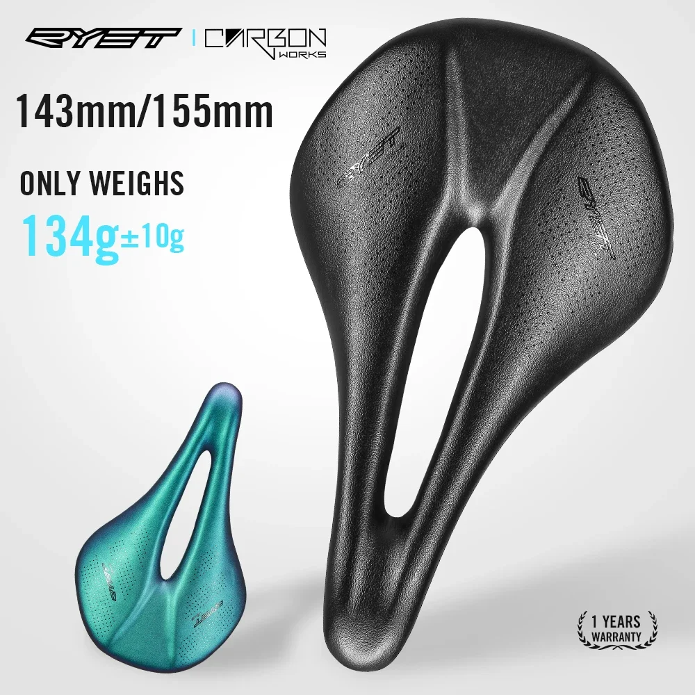 

RYET Super Light 125g Full Carbon Bike Saddle 143/155MM Road MTB Racing PU Soft Seat Cushion Seat for Bicycle Cycling Parts