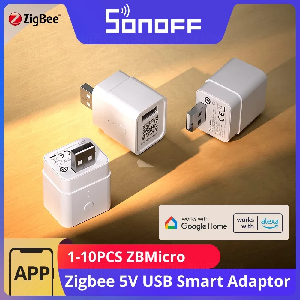 อะแดปเตอร์อัจฉริยะ SONOFF ZBMicro SONOFF Micro Zigbee USB ชาร์จเร็ว ครอบคลุมการส่งสัญญาณกว้าง ควบคุมด้วยเสียง EWeLink Alexa Google 1