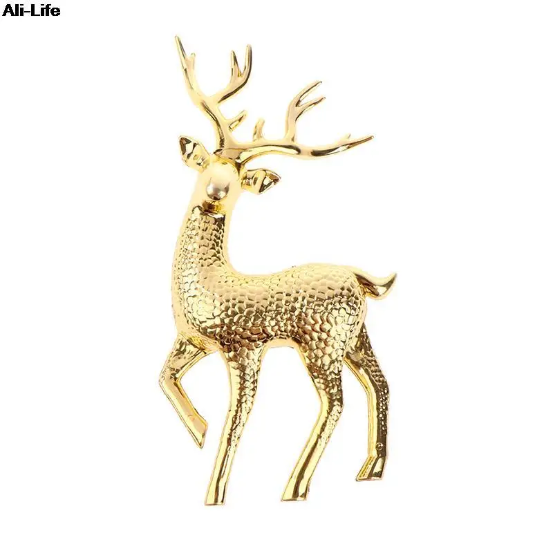 

1pc Christmas Elk Plastic Golden Cake Topper Dessert Decoration Merry Christmas New Year Home Decor Children Gift