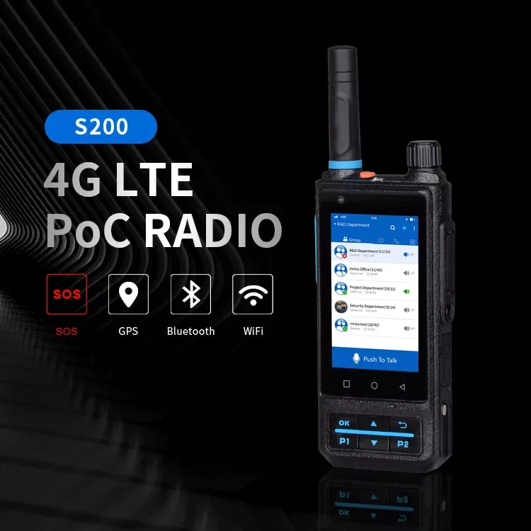 CAMORO S200 2G/3G/4G 젤로 포크 워키토키 양방향 라디오 듀얼 SIM 카드 장거리 워키토키