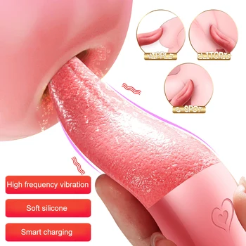 Tongue Vibrator for Women G Spot Clitoral Anal Licking Stimulator Clit Sex Toy for Couple USB Charge Nipple Female Masturbators 1