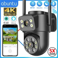 Caméra Wifi extérieure 8MP 4K double objectif double écrans noir caméra de Surveillance Vision nocturne détection humaine caméra de sécurité ICsee 1