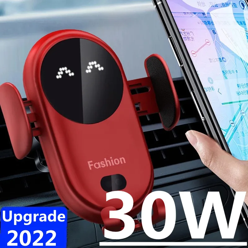 

Автомобильное беспроводное зарядное устройство 30 Вт для iPhone 13, 12, 11, Samsung, Xiaomi, Huawei, инфракрасная индукция, быстрая Беспроводная зарядка, автомобильный держатель для телефона