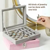 Necklace Earring Jewelry Storage Box Transparent Glass Velvet Organizer Box Dust-proof Household Accessory Packaging Boxs 1