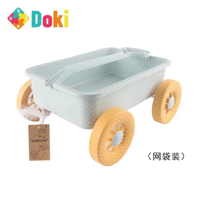 Seashore Beach Outdoor Clinker Toy Hand Pulled Truck Wheat Straw Bulldozer Sliding Little Boy Car Summer Toy