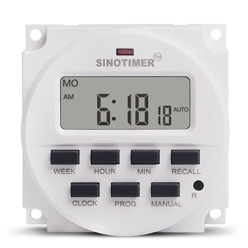 

1 Piece Sinotimer Tm618n-2 Lcd Digital Programmable Timer Switch 220V Ac 7 Days With Relay Inside And Countdown Time Function