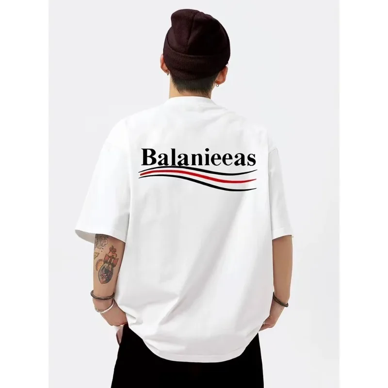 Nuove magliette americane da uomo e da donna con stile personalizzato e alla moda, girocollo ampio e casual, maniche corte per coppie - immagine 4