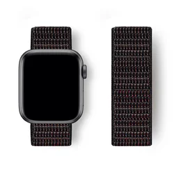 Premium Nylon Strap for Apple Watch - Versatile and Durable Bracelet Correa (1 black red)