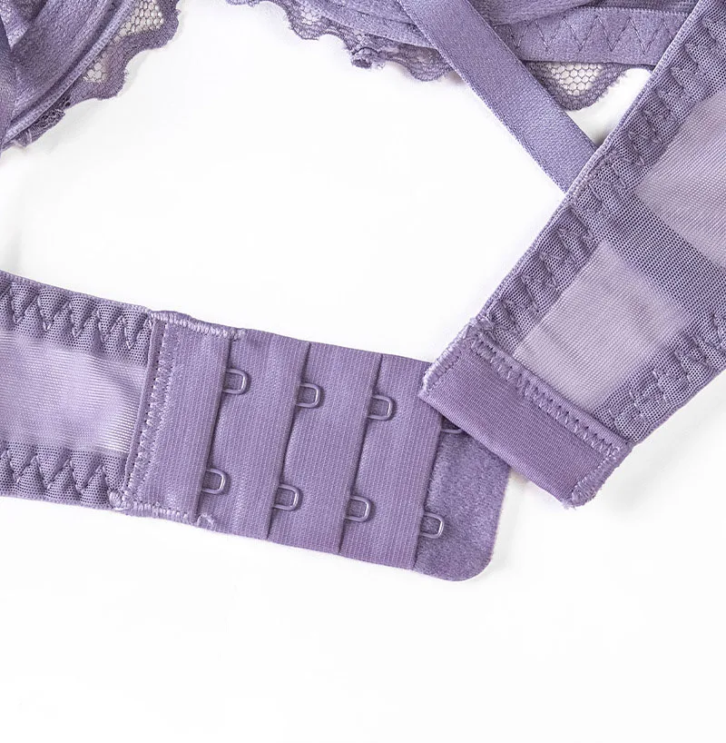 Logirlve Damen-Set, sexy, atmungsaktiv, ultradünn, Push-up-BH mit Spitzenhöschen, elegante Unterwäsche für den täglichen Gebrauch – Detail 5