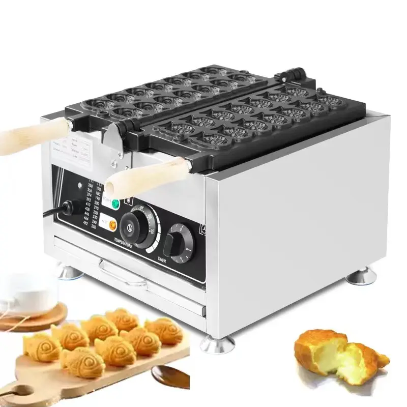Commercial 14Pcs Big Eyes Small Fish Waffle Maker Mini Fish