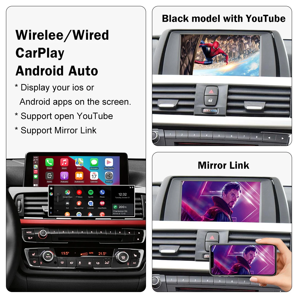  PEMP F30 Android Screen 1920x720 HD, Qualcomm 8core 4+64GB Carplay  Android Auto, for BMW F30 F31 F34 F35 F32 F33 F20 F21 F22 (2012-2017) NBT  CIC : Electronics