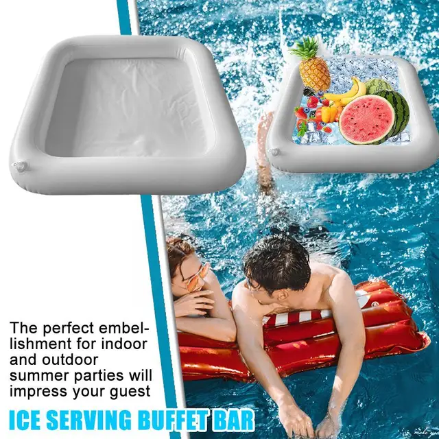 Felfújható Tálaló Bár Saláta Svédasztalos Jéghűtő Piknik Asztali Kemping Party 60*60 Cm Ital H5A8 - Image 2