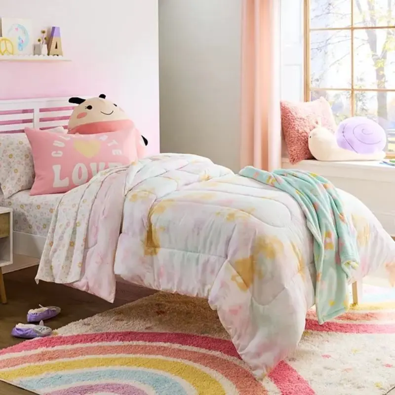 Shaggy Bedroom Rugs for Kids Rainbow Fluffy Carpet Living Room Hairy Nursery Play Mat for Children Plush Baby Rugs Soft Foot Mat 3