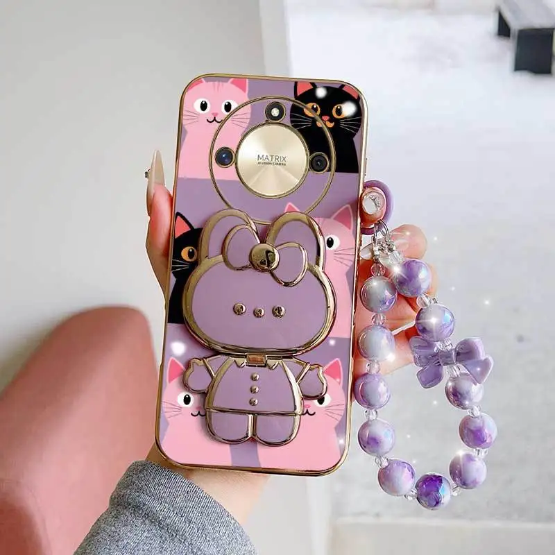 3-Piece Pink Heart Phone Case Set with Lanyard and Stand