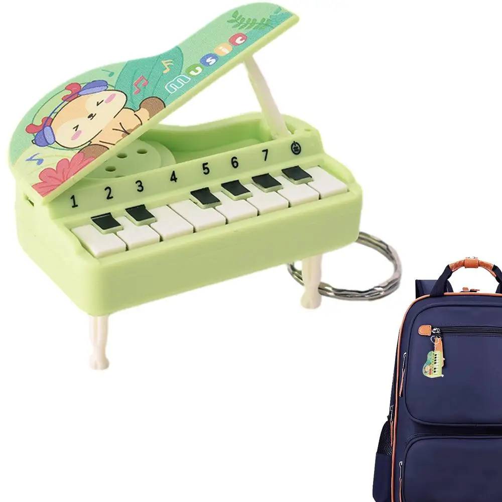 Piano Keyboard Key Chain 3D Musical Key Chain With Sound Creative Piano Toy Desktop Ornaments Portable Bag Pendant Collectible