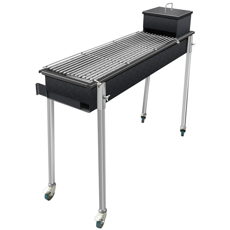 150cm Long Outdoor Garden Large Gas And Charcoal Grill Combo Smokeless Barbecue BBq Commercial Grill Charcoal Bbq