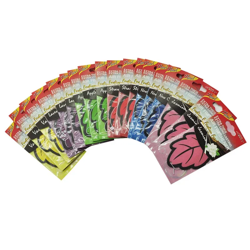 30/15/1Pcs Car Air Freshener Natural ScentedTea Paper Auto Hanging Vanilla Perfume Fragrance Leaf Shape Car Accessories Indoor