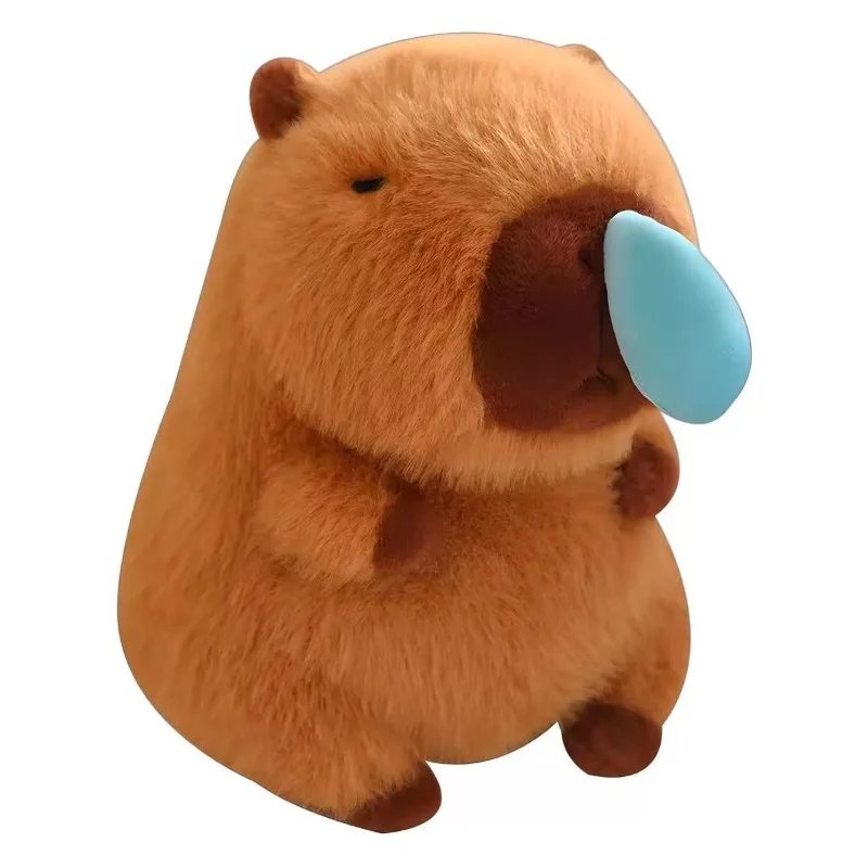 Kawaii Capybara Plush Simulation Animals With Stretchable Nasal Mucus Cute Capibara Fluffty Soft Stuffed Plushy Doll Kid Gift