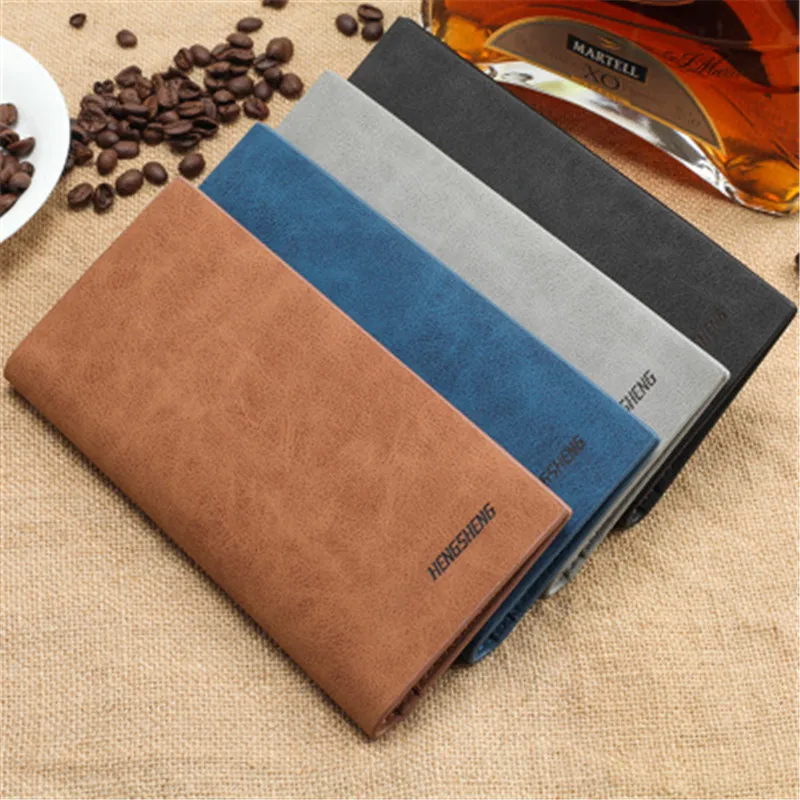 

Super Thin Wallet Business Men Wallets Long Male portomonee Leather Purse Men's Clutch Money Clip Multi Card Holder Coin Purses