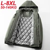 Winter Warm Men Jacket Coats Big Size 8xl 7xl 6xl 5xl Hat Removable Puffer Thick Hooded Parka Male Down Cotton Outdoor Jackets 1