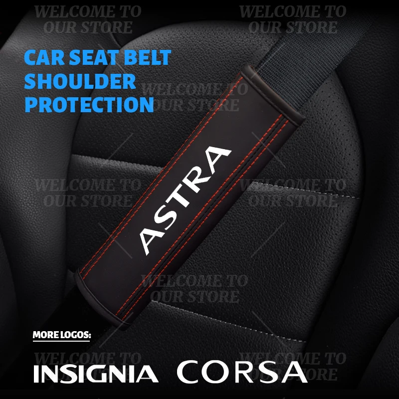 Car Interior Emblem Seat Belt Cover - Safety Belt Shoulder Protector Mats (Set of 2)