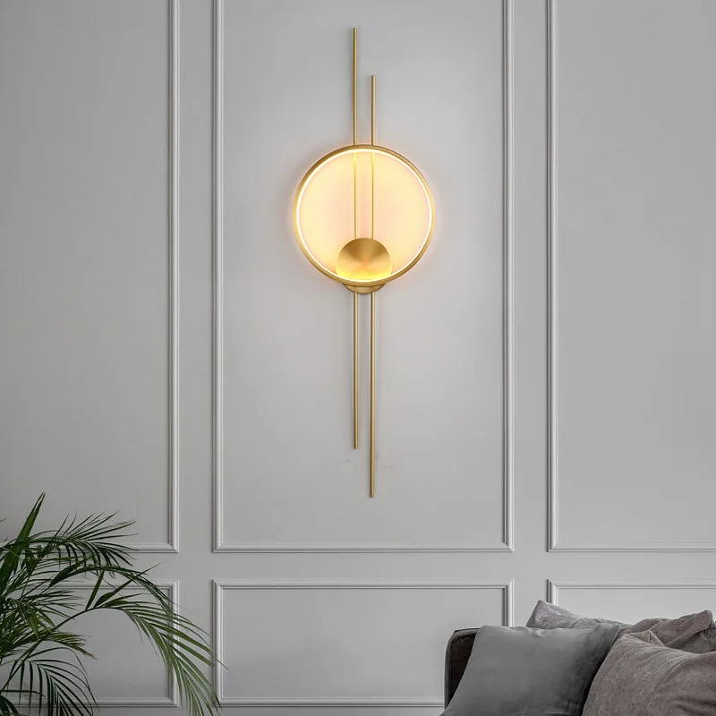 Nordic Long Copper LED Wall Lamp 1