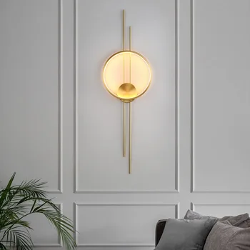 Nordic Long Copper LED Wall Lamp 1