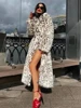 Retro Leopard Faux Fur Long Coats Women Winter Warm Thicken Open Maxi Coat Female Casual Loose Elegant Chic Street Outwear 4