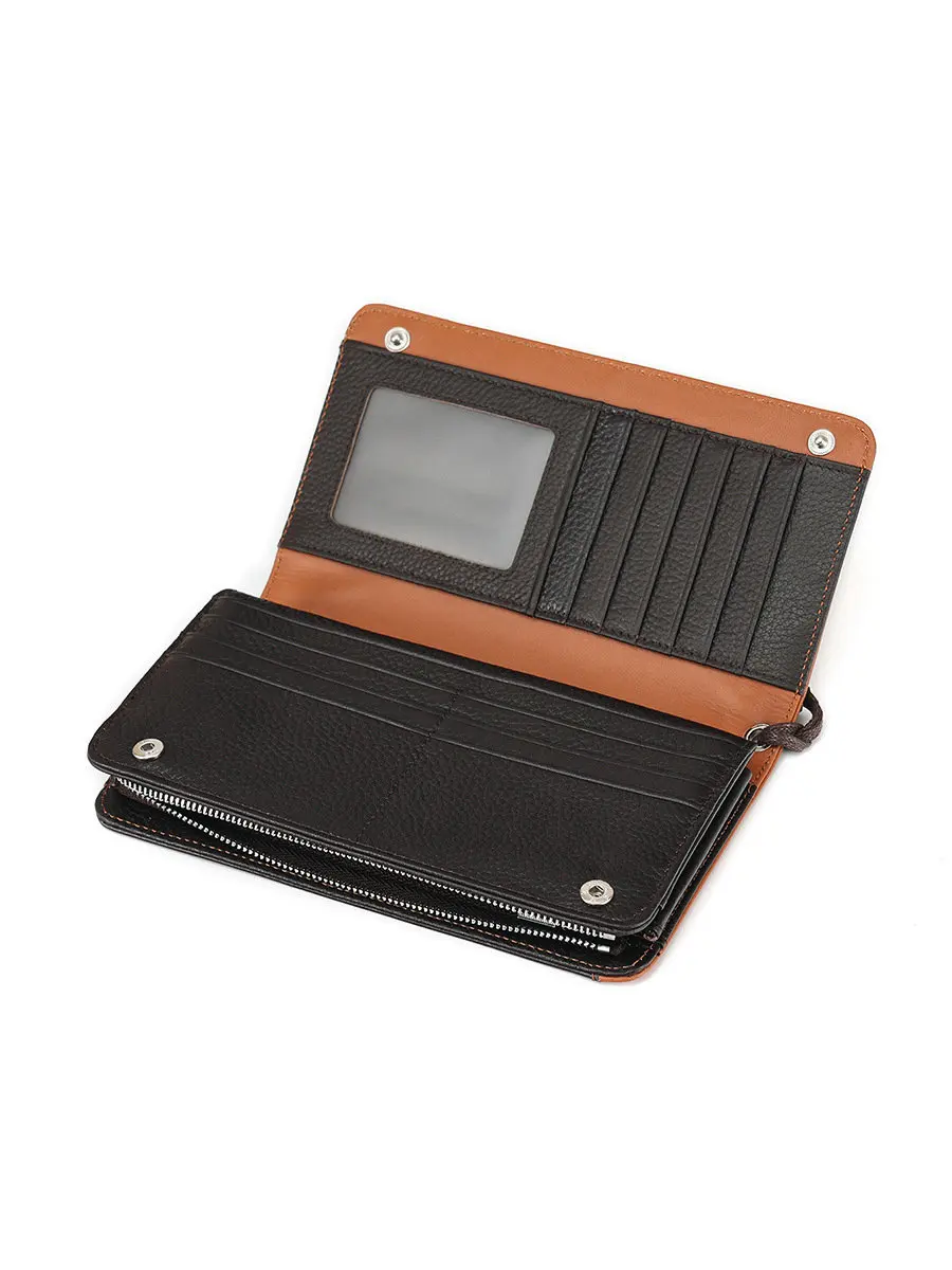 RFID Genuine Leather Wallet for Men with Large Capacity and Vintage Design