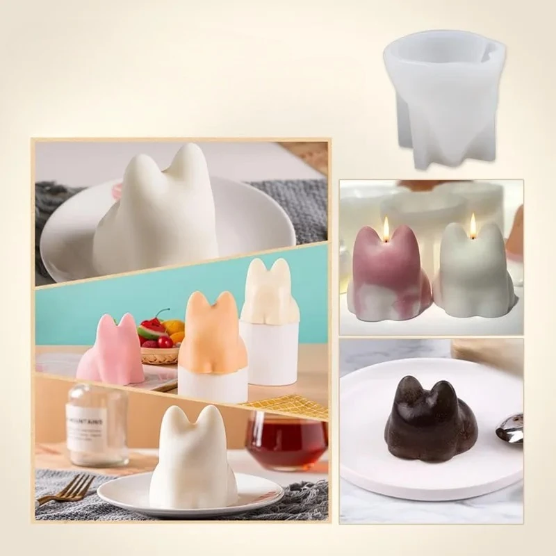 Adorable Cartoon Cat-Shaped Silicone Mold for Milk Pudding Jelly Mousse  and Ice Powder Desserts Baking Decoration Accessory