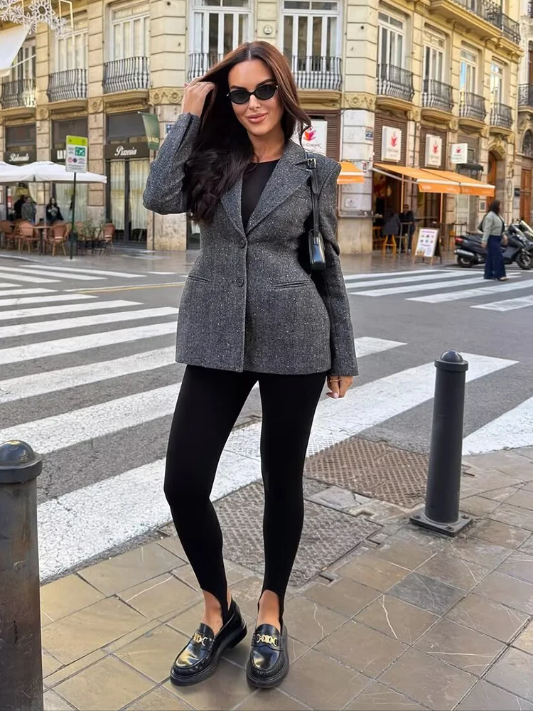 Women's Suit Pants Two-Piece Set Elegant Long Sleeve Blazer Coat + Straight-Leg Pants 2 Pieces Sets Streetwear Chic Woman Outfit
