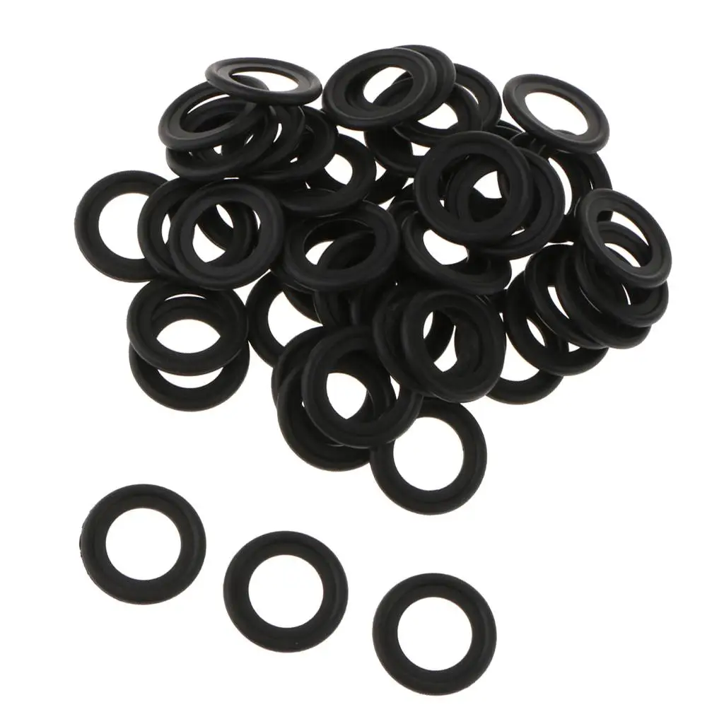 50PCS M14 Rubber Oil Crush Washers/Drain Plug Gaskets Compatible with Ford F5TZ-6734-BA