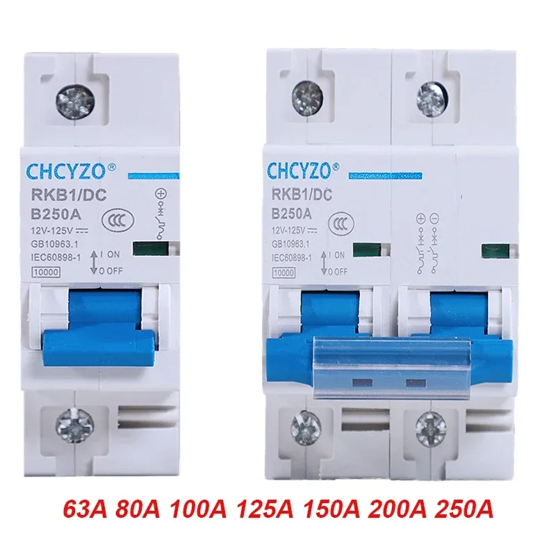 Disjuntor 12125v 1p Protetor Automático em Miniatura Veículo Elétrico 80a 100a 125a 200a 250a Bateria Proteção dc 2p dc