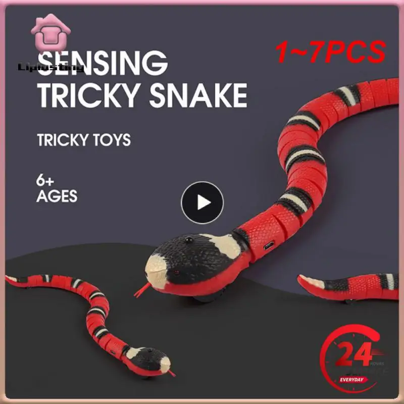 

Умные интерактивные игрушки для кошек с умным датчиком, 1 ~ 7 шт., автоматическая электронная змея, игрушка для кошек с зарядкой от USB, игрушки для котят