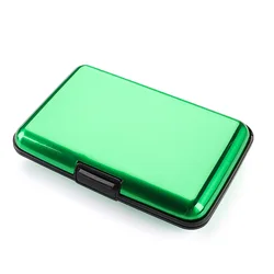 Sleek RFID Blocking Waterproof Aluminum Card and Coin Wallet (Green)