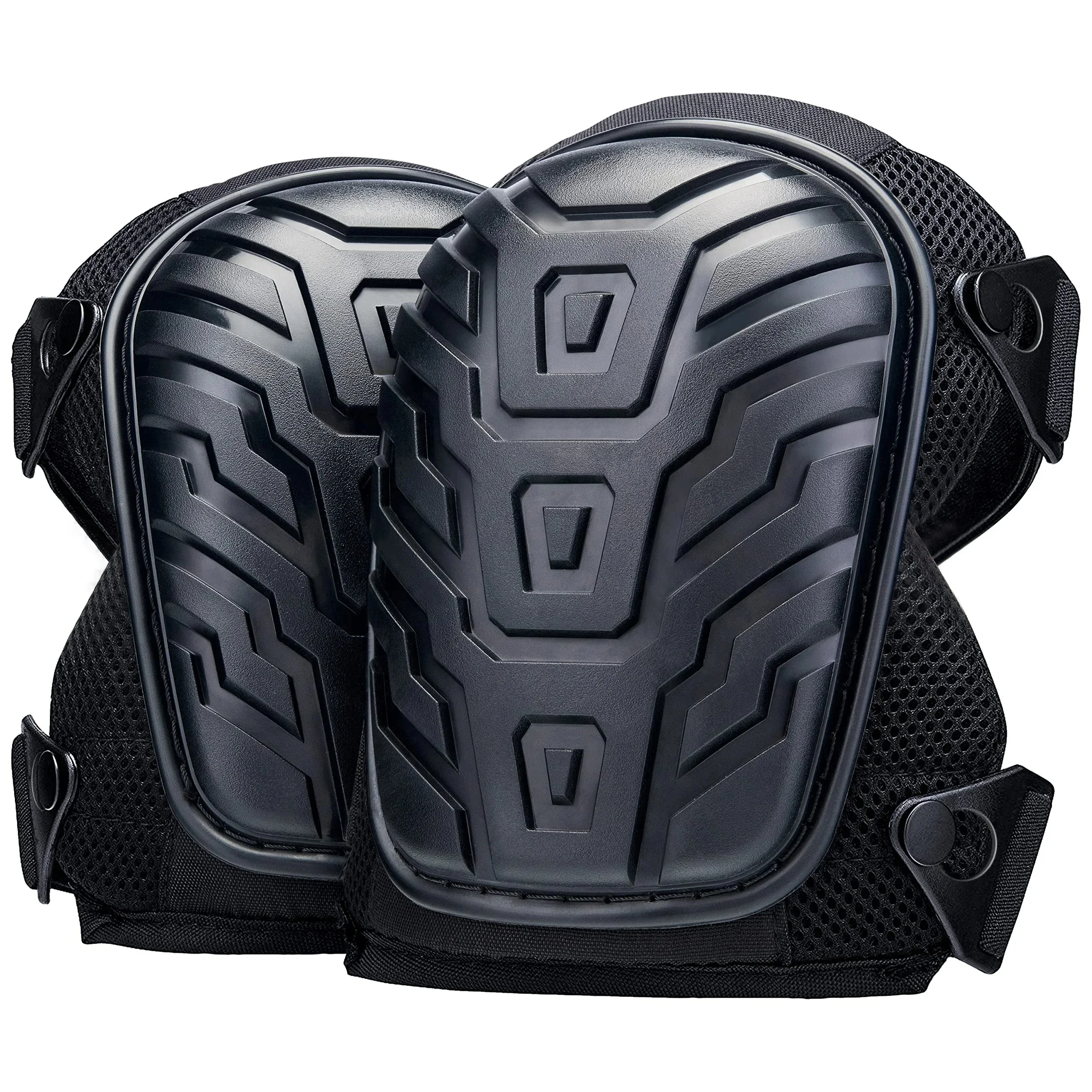 Knee Pads Professional For Work Gardening & Construction Double Straps and Adjustable Clips Industrial Heavy Duty Tactical